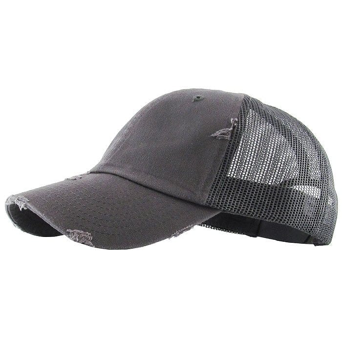KBE-VM Premium Distressed Mesh Cotton Cap - MiMi Wholesale