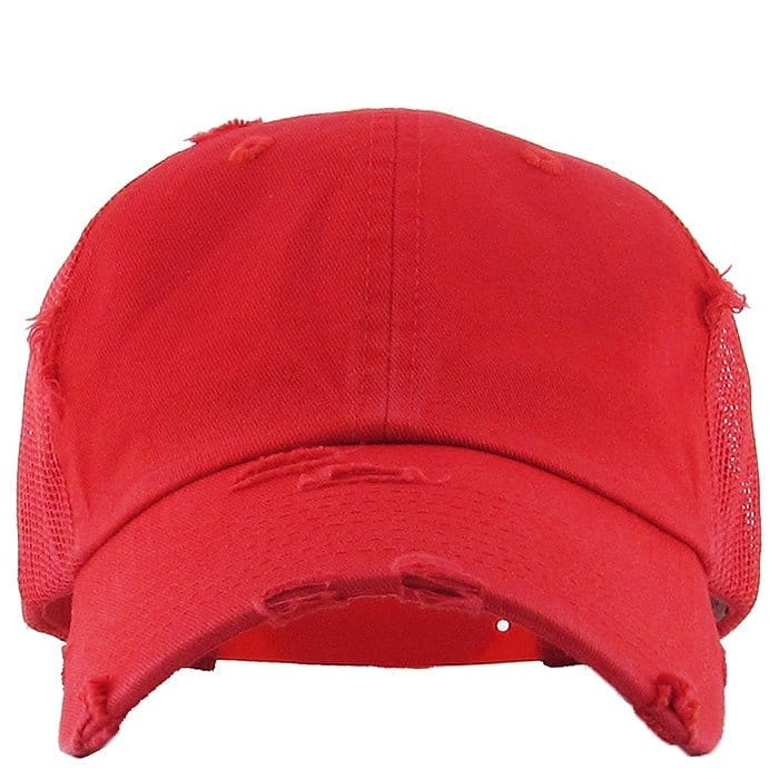 KBE-VM Premium Distressed Mesh Cotton Cap - MiMi Wholesale