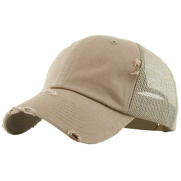 KBE-VM Premium Distressed Mesh Cotton Cap - MiMi Wholesale