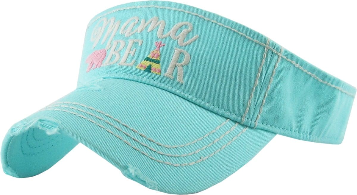 KBR129 MAMA BEAR Washed Vintage Sun Visor - MiMi Wholesale