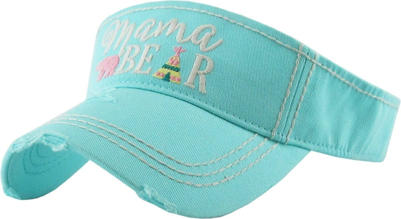 KBR129 MAMA BEAR Washed Vintage Sun Visor - MiMi Wholesale