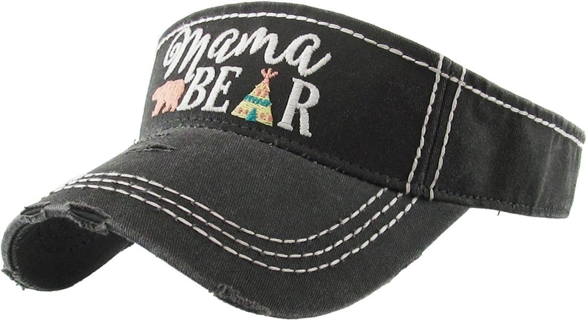 KBR129 MAMA BEAR Washed Vintage Sun Visor - MiMi Wholesale