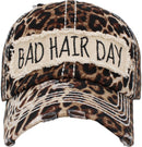 KBV1073 'BAD HAIR DAY' Distressed Cotton Cap - MiMi Wholesale
