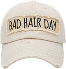 KBV1073 'BAD HAIR DAY' Distressed Cotton Cap - MiMi Wholesale
