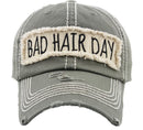KBV1073 'BAD HAIR DAY' Distressed Cotton Cap - MiMi Wholesale