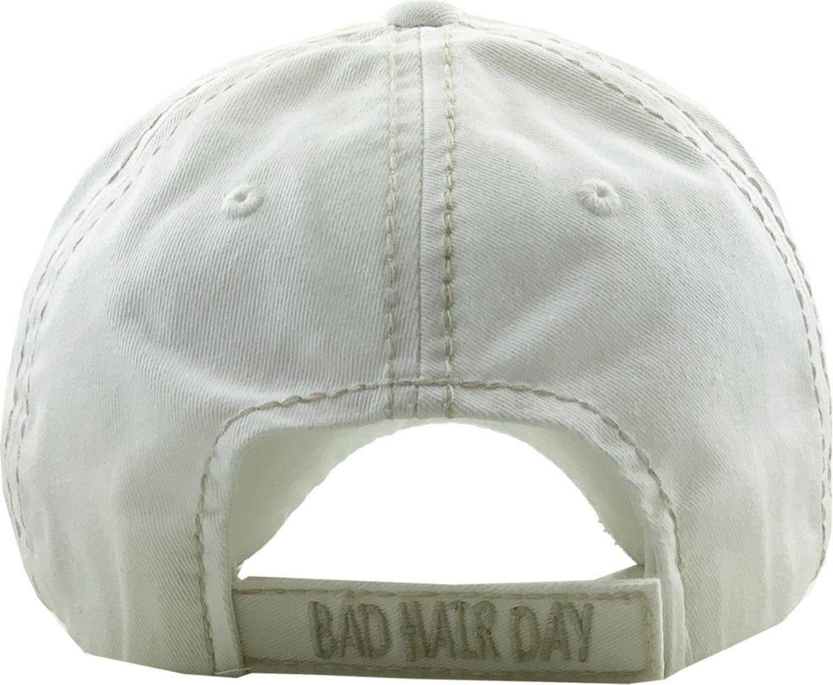 KBV1073 'BAD HAIR DAY' Distressed Cotton Cap - MiMi Wholesale