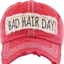 KBV1073 'BAD HAIR DAY' Distressed Cotton Cap - MiMi Wholesale