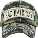 KBV1073 'BAD HAIR DAY' Distressed Cotton Cap - MiMi Wholesale