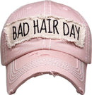 KBV1073 'BAD HAIR DAY' Distressed Cotton Cap - MiMi Wholesale