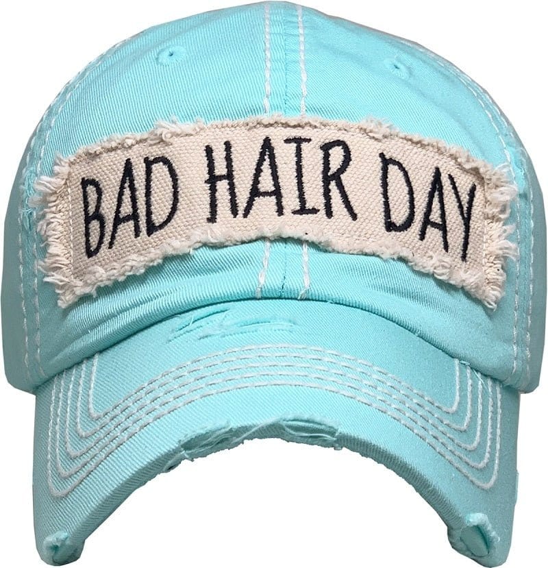 KBV1073 'BAD HAIR DAY' Distressed Cotton Cap - MiMi Wholesale