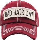 KBV1073 'BAD HAIR DAY' Distressed Cotton Cap - MiMi Wholesale