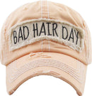 KBV1073 'BAD HAIR DAY' Distressed Cotton Cap - MiMi Wholesale