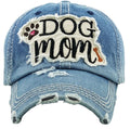 KBV1140 "DOG MOM" Washed Vintage Premium Cotton Cap - MiMi Wholesale