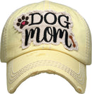KBV1140 "DOG MOM" Washed Vintage Premium Cotton Cap - MiMi Wholesale