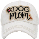 KBV1140 "DOG MOM" Washed Vintage Premium Cotton Cap - MiMi Wholesale