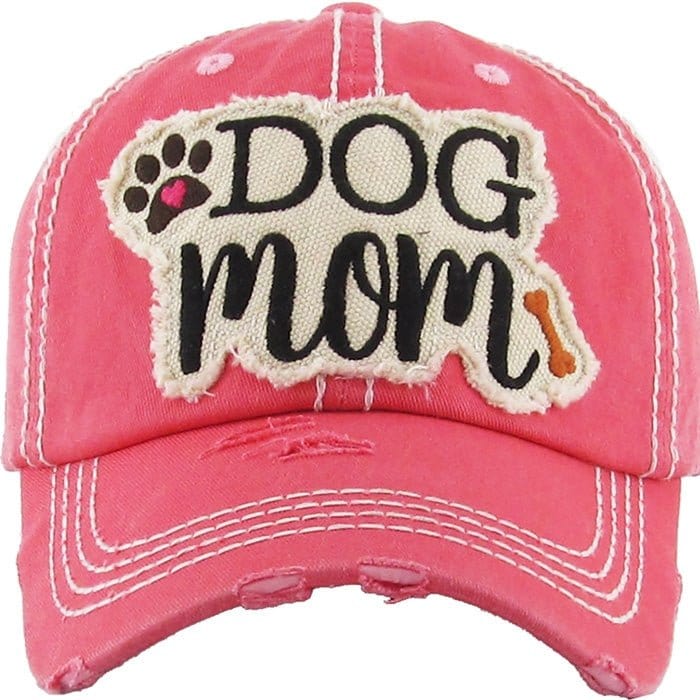 KBV1140 "DOG MOM" Washed Vintage Premium Cotton Cap - MiMi Wholesale