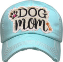 KBV1140 "DOG MOM" Washed Vintage Premium Cotton Cap - MiMi Wholesale