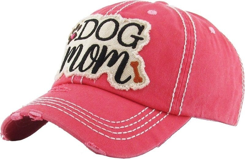 KBV1140 "DOG MOM" Washed Vintage Premium Cotton Cap - MiMi Wholesale