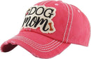 KBV1140 "DOG MOM" Washed Vintage Premium Cotton Cap - MiMi Wholesale