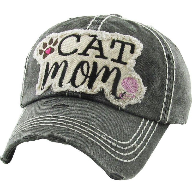 KBV1260 "Cat Mom" Vintage Wash Cap - MiMi Wholesale