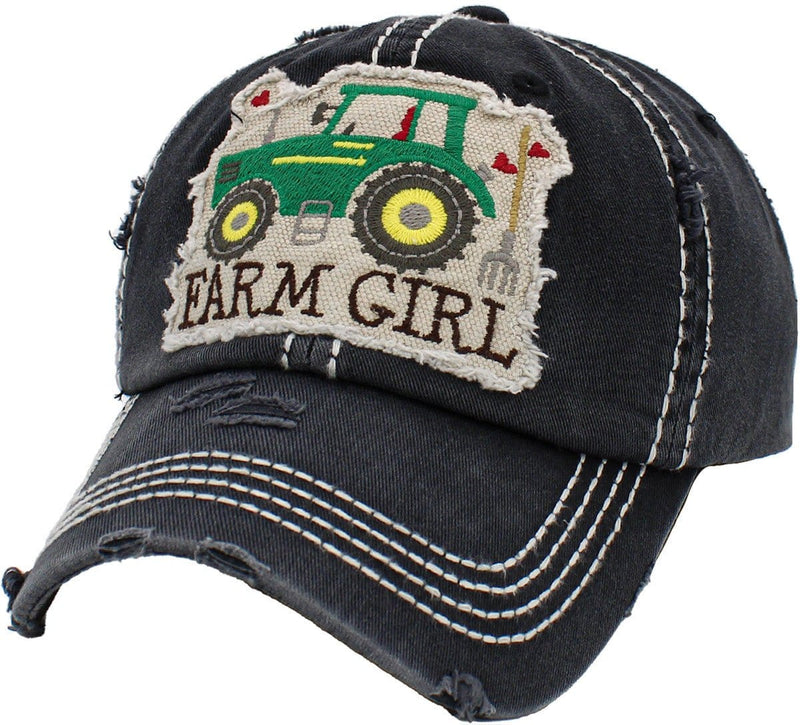 KBV1280 "Farm Girl" Washed Vintage Ballcap - MiMi Wholesale