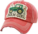 KBV1280 "Farm Girl" Washed Vintage Ballcap - MiMi Wholesale