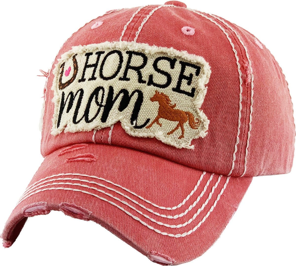 KBV1291 "Horse Mom" Washed vintage Ballcap - MiMi Wholesale