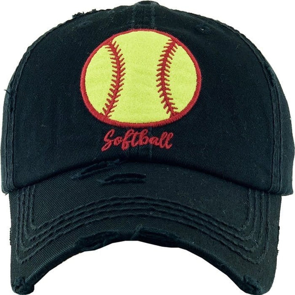 KBV1298 "Softball" Vintage Washed Ball Cap - MiMi Wholesale