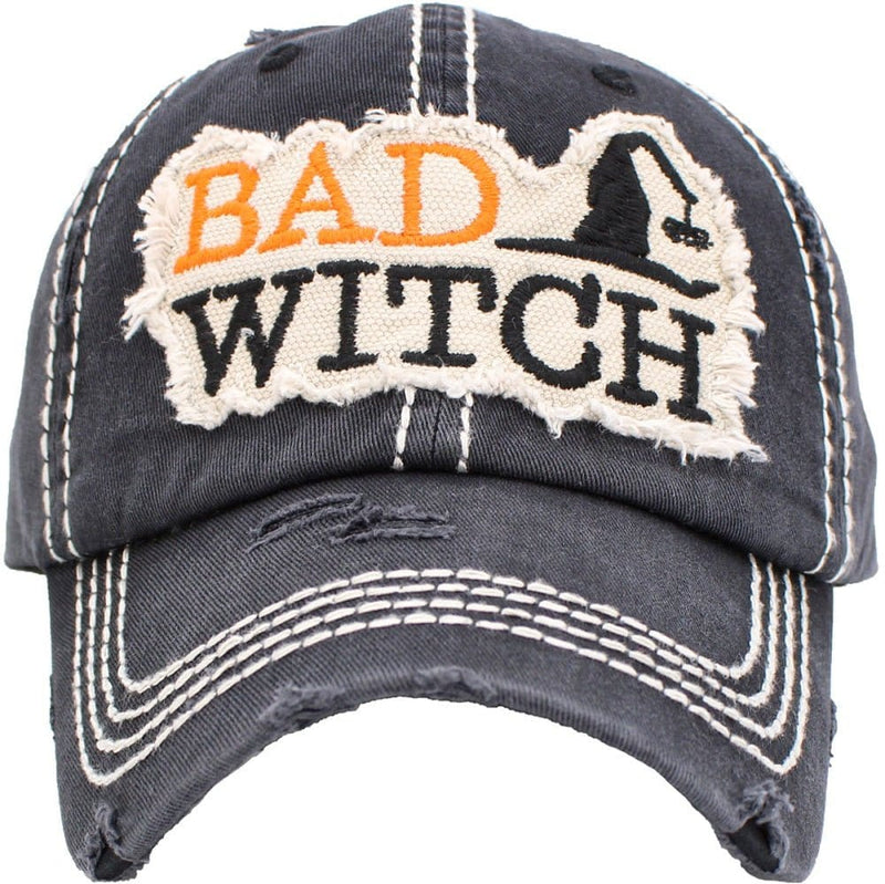 KBV1333 "BAD WITCH" Washed Vintage Ballcap - MiMi Wholesale