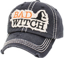 KBV1333 "BAD WITCH" Washed Vintage Ballcap - MiMi Wholesale