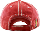 KBV1335 "Cowgirl at Heart" Vintage Washed Baseball Cap - MiMi Wholesale