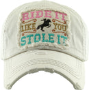 KBV1337 "Ride It Like You Stole It" Vintage Washed Baseball Cap - MiMi Wholesale