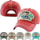 KBV1339 "Living on a Prayer" Vintage Washed Baseball Cap - MiMi Wholesale
