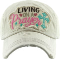 KBV1339 "Living on a Prayer" Vintage Washed Baseball Cap - MiMi Wholesale