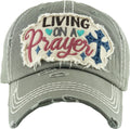 KBV1339 "Living on a Prayer" Vintage Washed Baseball Cap - MiMi Wholesale