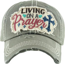 KBV1339 "Living on a Prayer" Vintage Washed Baseball Cap - MiMi Wholesale
