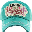 KBV1339 "Living on a Prayer" Vintage Washed Baseball Cap - MiMi Wholesale