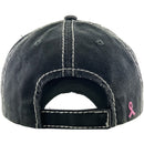 KBV1340 Breast Cancer Ribbon Flag Vintage Washed Baseball Cap - MiMi Wholesale