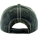 KBV1341 Leopard Print American Flag Vintage Washed Ball Cap - MiMi Wholesale