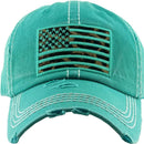 KBV1341 Leopard Print American Flag Vintage Washed Ball Cap - MiMi Wholesale