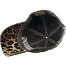 KBV1341 Leopard Print American Flag Vintage Washed Ball Cap - MiMi Wholesale