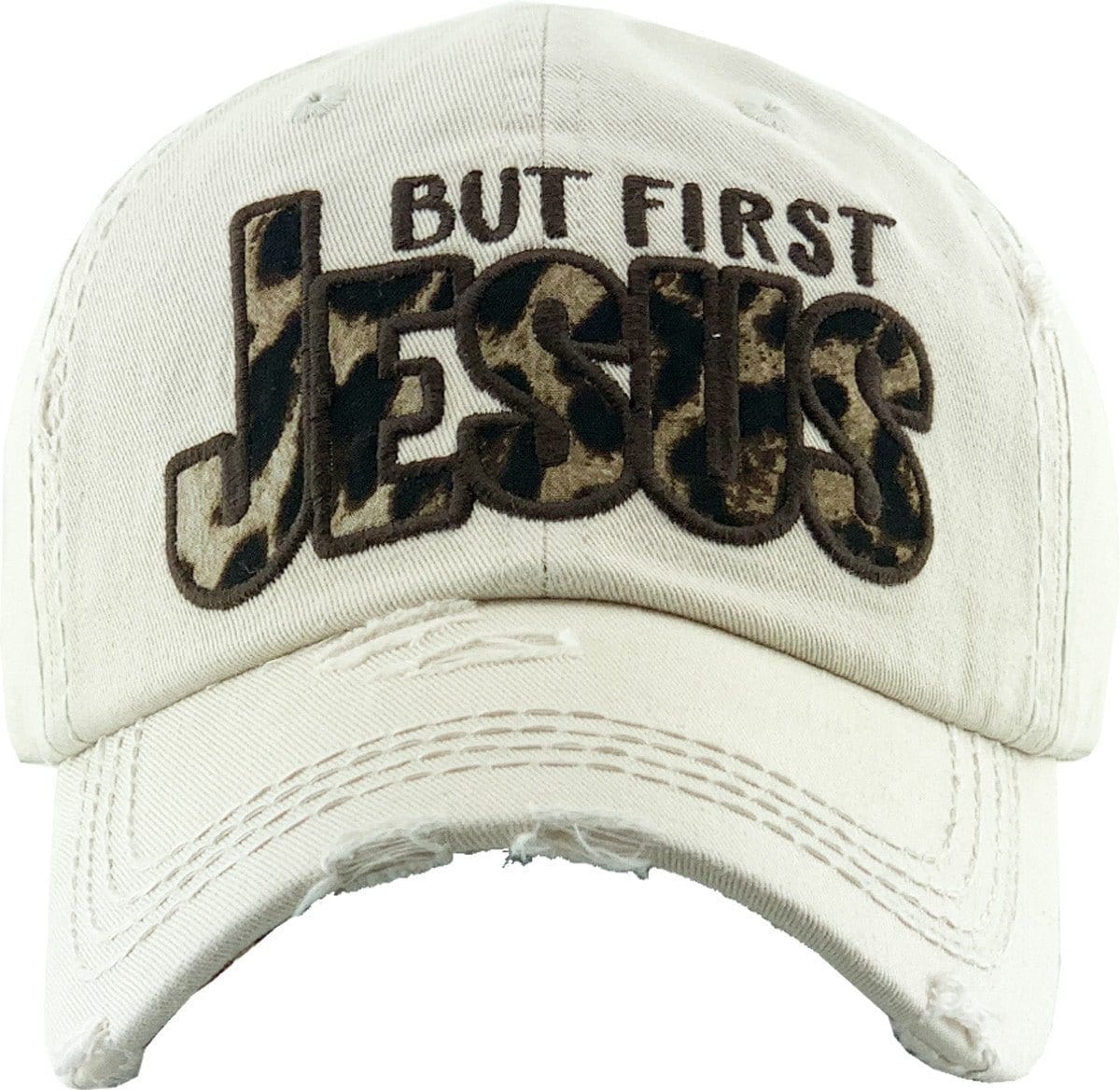 KBV1342 "Butt First Jesus" Vintage Washed Baseball Cap - MiMi Wholesale