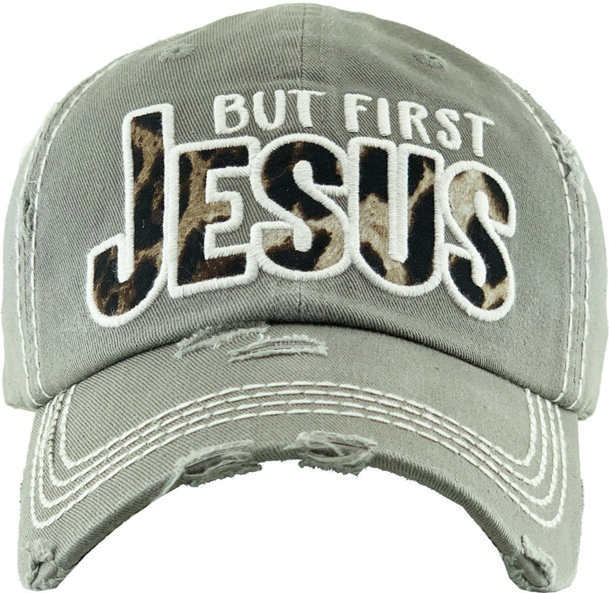 KBV1342 "Butt First Jesus" Vintage Washed Baseball Cap - MiMi Wholesale