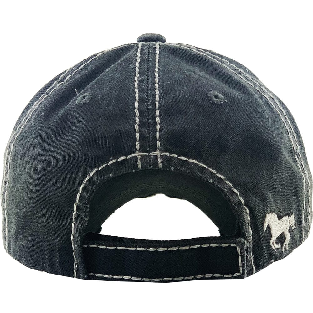 KBV1345 "Hold Your Horses" Vintage Washed Ball Cap - MiMi Wholesale