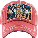 KBV1347 "Sweet Sassy Southern" Vintage Washed Baseball Cap - MiMi Wholesale