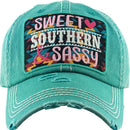KBV1347 "Sweet Sassy Southern" Vintage Washed Baseball Cap - MiMi Wholesale