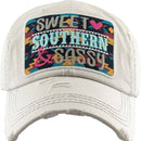 KBV1347 "Sweet Sassy Southern" Vintage Washed Baseball Cap - MiMi Wholesale