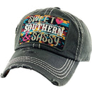 KBV1347 "Sweet Sassy Southern" Vintage Washed Baseball Cap - MiMi Wholesale