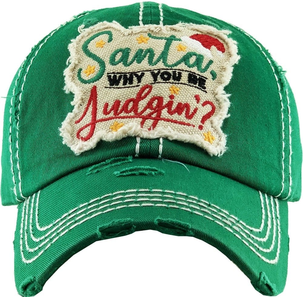 KBV1349 "Santa Why You Be Judgin'?" Vintage Washed Baseball Cap - MiMi Wholesale