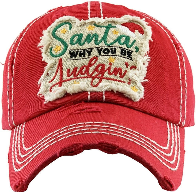 KBV1349 "Santa Why You Be Judgin'?" Vintage Washed Baseball Cap - MiMi Wholesale